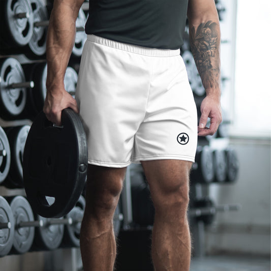 Mens LuxeStride Solid White Shorts