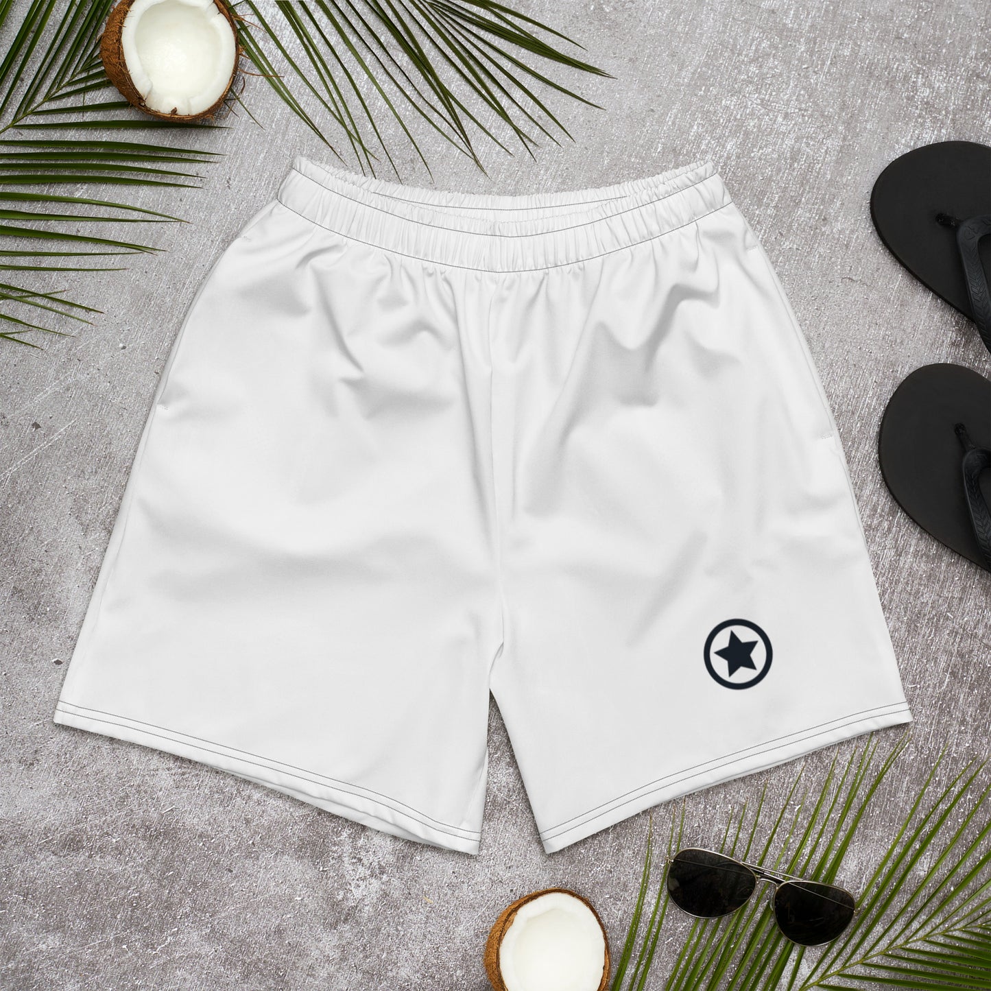 Mens LuxeStride Solid White Shorts