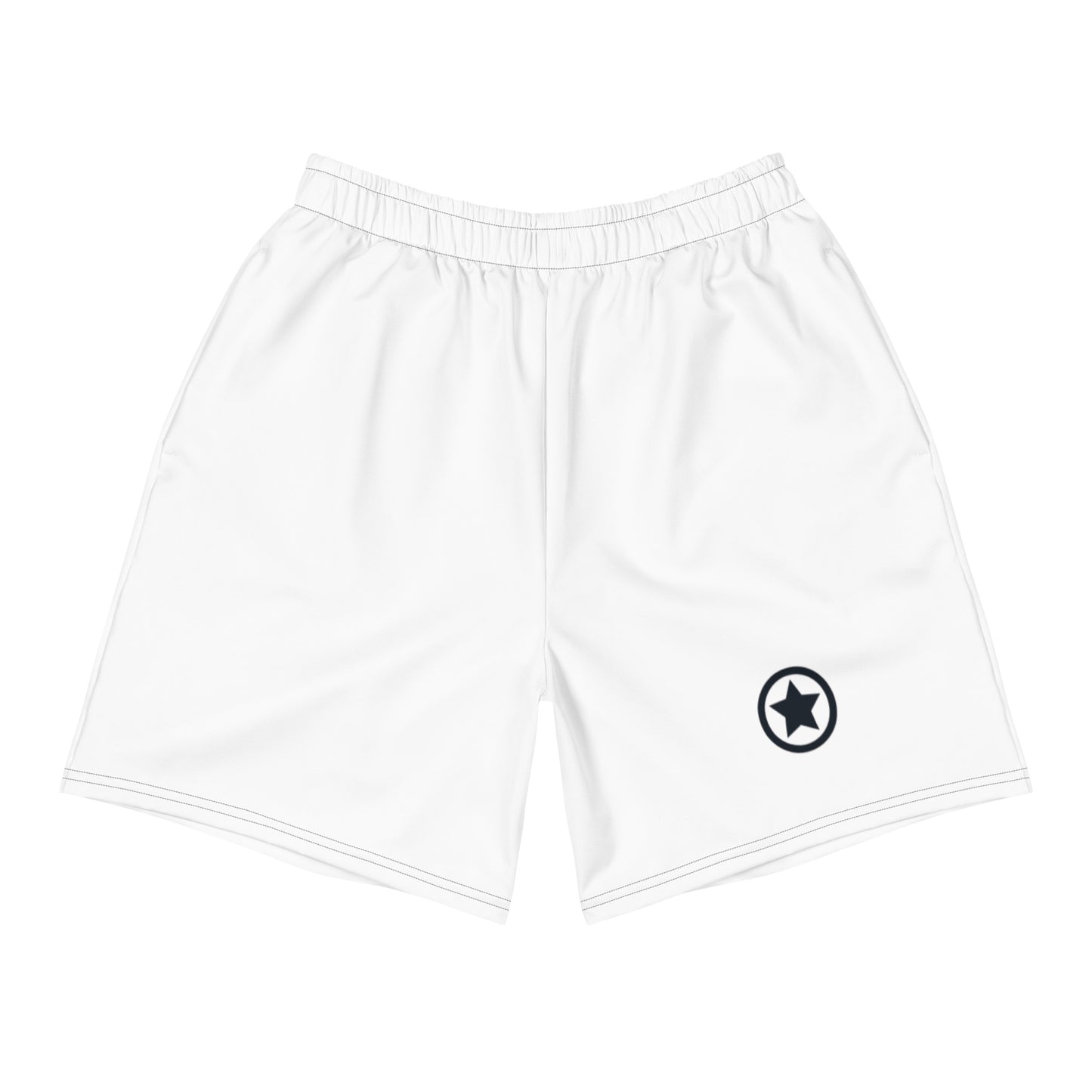 Mens LuxeStride Solid White Shorts