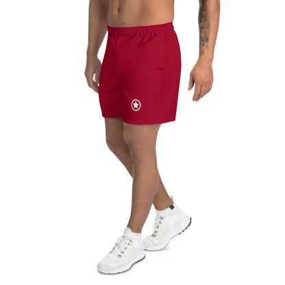 Mens LuxeStride Solid Red Shorts