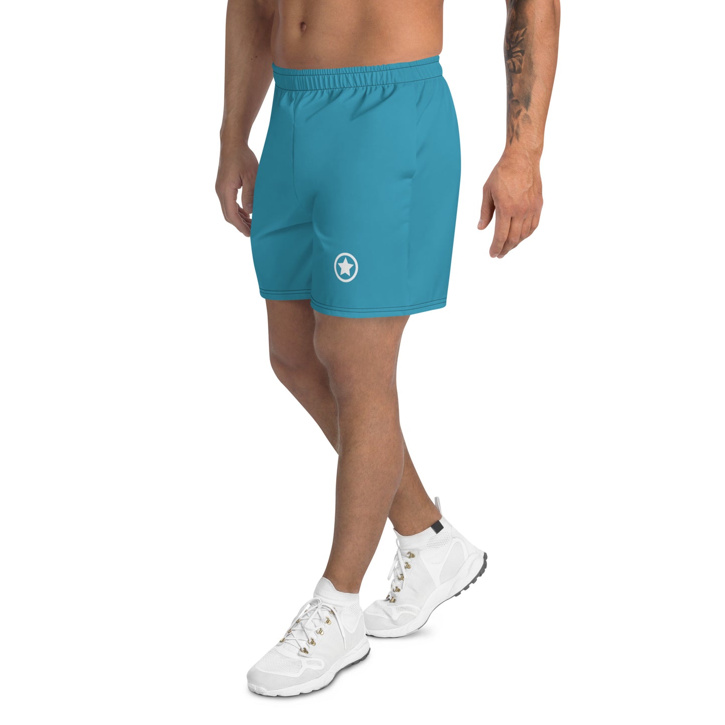 Mens LuxeStride Solid Blue Shorts