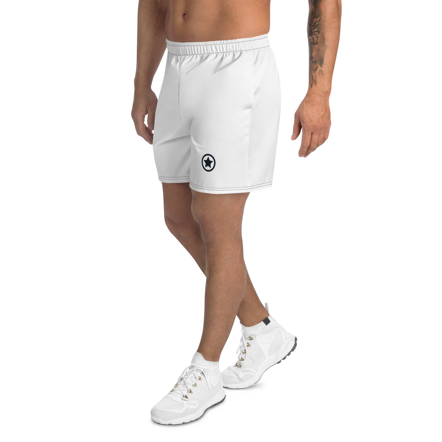 Mens LuxeStride Solid White Shorts